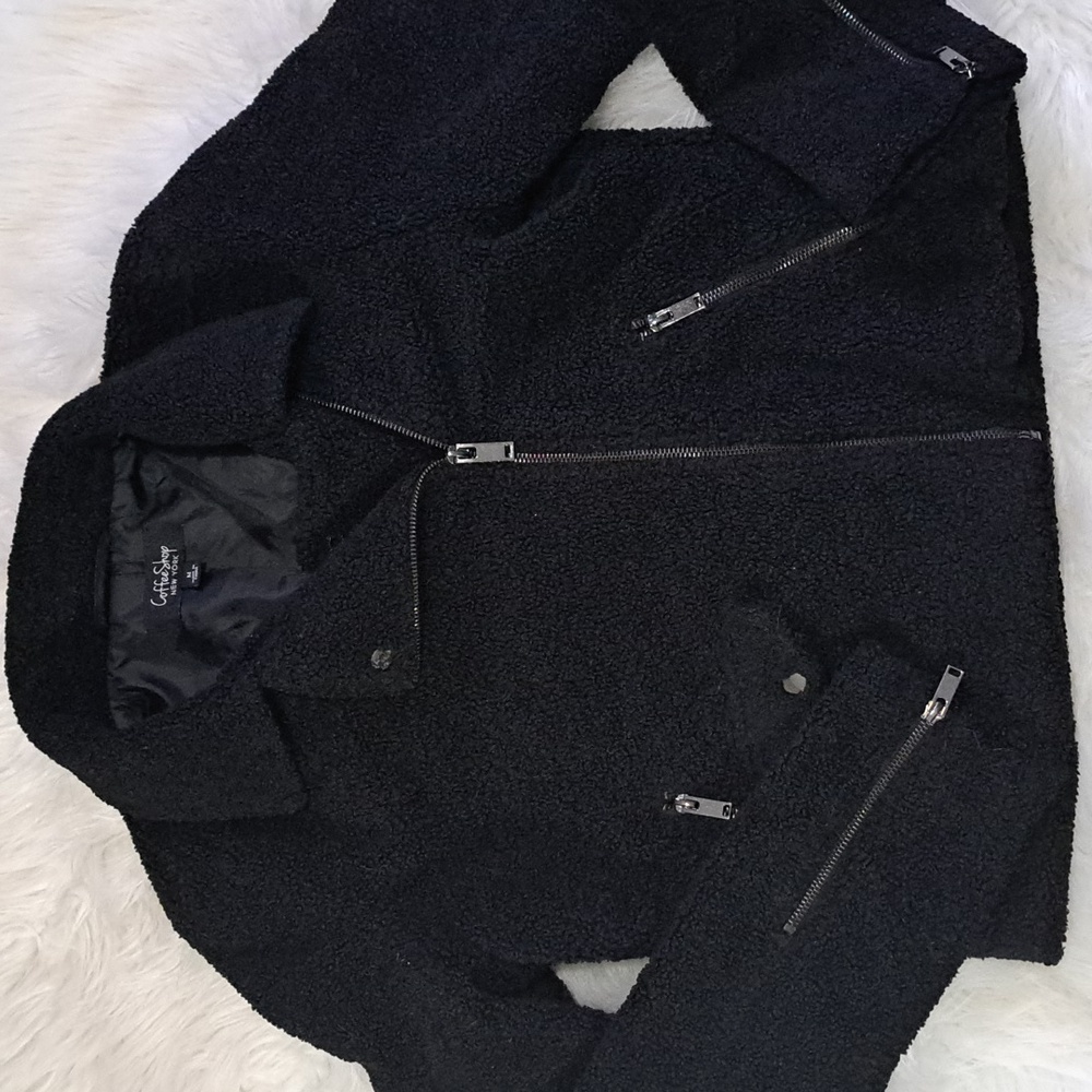 CoffeShop Black Moto Coat/Jacket